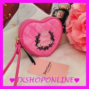 💗🌺 Juicy Couture Pink Heart Zip Around Coin Wallet 🌺💗 NWT